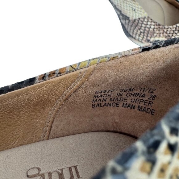 Clarks Indigo Snakeskin Print‎ Comfortable Leather Heels Size 6.5 - Picture 5 of 9